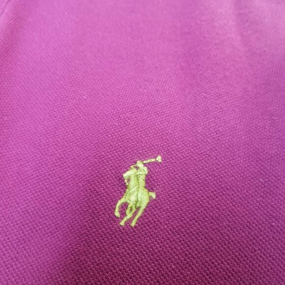 Polo Ralph Lauren Blue Label Mens Custom Fit Pony Logo Polo Shirt Medium Plum - Picture 7 of 7